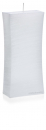 Formenkerze - "Turm klein Perlmutt" - gegossen mit Perlmuttoberfläche - Ø90mm x 200mm Höhe - Farbe 004 Weiss