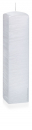Formenkerze - "Vierkant Perlmutt" - gegossen mit Perlmuttoberfläche - Ø60mm x 250mm Höhe - Farbe 004 Weiss