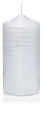 Formenkerze - "Spitzkopfkerze klein Perlmutt" - gegossen mit Perlmuttoberfläche - Ø80mm x 200mm Höhe - Farbe 004 Weiss - Topseller