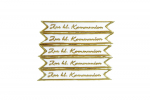 1x Wachs - Schriftzug "Zur hl. Kommunion" - in der Farbe 026 Gold - Grösse 10x60mm - Schriftband