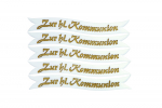 1x Wachs - Schriftzug "Zur hl. Kommunion" - in der Farbe 026 Gold - Grösse 11x100mm - Schriftband