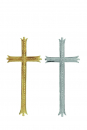 1x Verzierwachsornament "Kreuz gross" - in der Farbe 026 Gold - Grösse 105x45mm