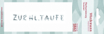 1x Wachs - Schriftzug "Zur hl. Taufe" - in der Farbe 027 Silber - Grösse 12x90mm
