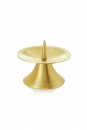 Kerzenständer aus Metall mit Dorn-Farbe Gold-gebürstet-Ø90mm x 80mm-Topseller-Handarbeit
