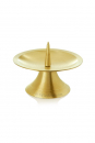Kerzenständer aus Metall mit Dorn-Farbe Gold-gebürstet-Ø110mm x 80mm-Topseller-Handarbeit