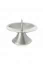 Kerzenständer aus Metall mit Dorn-Farbe Silber-gebürstet-Ø110mm x 80mm-Topseller-Handarbeit